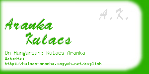 aranka kulacs business card